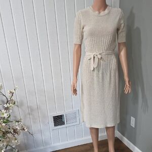 Vintage 1970 Cream Knit Dress
